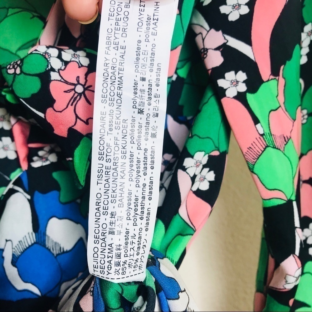 ZARA Floral Boho Retro Cutout Tie Front Bodysuit - Picture 13 of 16